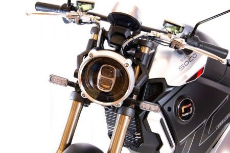 Электромотоцикл Super Soco TC Max (Спицованные диски) Серебристый